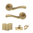 Quality image of STATUS Texas Door Handle Pack (Latch Set - 3" CE Latch, 3" Fire Rated Hinges x3) - Satin Brass | Sku. adps35rsb2 | available from Trade Door Handles.