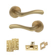 Quality image of STATUS Texas Door Handle Pack (Latch Set - 2.5" CE Latch, 4" Slim Knuckle Hinges x2) - Satin Brass | Sku. adps35rsb5 | available from Trade Door Handles.