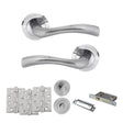 Quality image of STATUS Texas Door Handle Pack (Bathroom Set - 2.5" CE Bathroom Lock, 4" Fire Rated Hinges x3) - Satin Chrome | Sku. adps35rsc10 | available from Trade Door Handles.