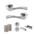 Quality image of STATUS Texas Door Handle Pack (Bathroom Set - 2.5" CE Bathroom Lock, 4" Slim Knuckle Hinges x2) - Satin Chrome | Sku. adps35rsc12 | available from Trade Door Handles.