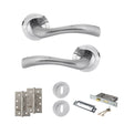 Quality image of STATUS Texas Door Handle Pack (3 Lever Lock Set - 3" CE Sashlock, 4" Slim Knuckle Hinges x2) - Satin Chrome | Sku. adps35rsc19 | available from Trade Door Handles.