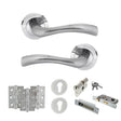 Quality image of STATUS Texas Door Handle Pack (Euro Lock Set - 3" CE Sashlock, 3" Fire Rated Hinges x3) - Satin Chrome | Sku. adps35rsc21 | available from Trade Door Handles.