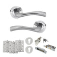 Quality image of STATUS Texas Door Handle Pack (Euro Lock Set - 3" CE Sashlock, 4" Fire Rated Hinges x3) - Satin Chrome | Sku. adps35rsc23 | available from Trade Door Handles.