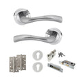 Quality image of STATUS Texas Door Handle Pack (Euro Lock Set - 3" CE Sashlock, 4" Slim Knuckle Hinges x2) - Satin Chrome | Sku. adps35rsc25 | available from Trade Door Handles.
