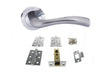 Quality image of STATUS Texas Door Handle Pack (Latch Set - 2.5" CE Latch, 3" Fire Rated Hinges x3) - Satin Chrome | Sku. adps35rsc1 | available from Trade Door Handles.