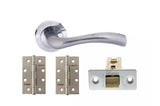 Quality image of STATUS Texas Door Handle Pack (Latch Set - 3" CE Latch, 4" Slim Knuckle Hinges x2) - Satin Chrome | Sku. adps35rsc6 | available from Trade Door Handles.
