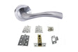 Quality image of STATUS Texas Door Handle Pack (Latch Set - 3" CE Latch, 3" Fire Rated Hinges x3) - Satin Chrome | Sku. adps35rsc2 | available from Trade Door Handles.