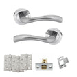 Quality image of STATUS Texas Door Handle Pack (Latch Set - 3" CE Latch, 4" Fire Rated Hinges x3) - Satin Chrome | Sku. adps35rsc4 | available from Trade Door Handles.