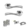 Quality image of STATUS Texas Door Handle Pack (Latch Set - 2.5" Latch, 3" Hinges x2) - Satin Chrome | Sku. adps35rsc7 | available from Trade Door Handles.