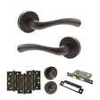 Quality image of STATUS Texas Door Handle Pack (Bathroom Set - 3" CE Bathroom Lock, 4" Fire Rated Hinges x3) - Urban Dark Bronze | Sku. adps35rudb11 | available from Trade Door Handles.