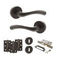 Quality image of STATUS Texas Door Handle Pack (3 Lever Lock Set - 3" CE Sashlock, 3" Fire Rated Hinges x3) - Urban Dark Bronze | Sku. adps35rudb15 | available from Trade Door Handles.