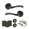 Quality image of STATUS Texas Door Handle Pack (3 Lever Lock Set - 2.5" CE Sashlock, 4" Fire Rated Hinges x3) - Urban Dark Bronze | Sku. adps35rudb16 | available from Trade Door Handles.