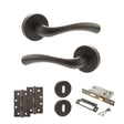 Quality image of STATUS Texas Door Handle Pack (3 Lever Lock Set - 2.5" CE Sashlock, 4" Slim Knuckle Hinges x2) - Urban Dark Bronze | Sku. adps35rudb18 | available from Trade Door Handles.