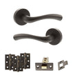 Quality image of STATUS Texas Door Handle Pack (Latch Set - 2.5" CE Latch, 3" Fire Rated Hinges x3) - Urban Dark Bronze | Sku. adps35rudb1 | available from Trade Door Handles.