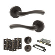 Quality image of STATUS Texas Door Handle Pack (Bathroom Set - 3" CE Bathroom Lock, 3" Fire Rated Hinges x3) - Urban Dark Bronze | Sku. adps35rudb9 | available from Trade Door Handles.
