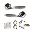 Quality image of STATUS Dakota Door Handle Pack (Euro Lock Set - 3" CE Sashlock, 4" Slim Knuckle Hinges x2) - Black Nickel/Polished Chrome | Sku. adps36rbnpc25 | available from Trade Door Handles.