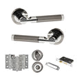 Quality image of STATUS Dakota Door Handle Pack (Bathroom Set - 3" CE Bathroom Lock, 3" Fire Rated Hinges x3) - Black Nickel/Polished Chrome | Sku. adps36rbnpc9 | available from Trade Door Handles.