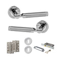 Quality image of STATUS Dakota Door Handle Pack (3 Lever Lock Set - 2.5" CE Sashlock, 4" Slim Knuckle Hinges x2) - Satin Chrome/Polished Chrome | Sku. adps36rscpc18 | available from Trade Door Handles.