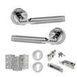 Quality image of STATUS Dakota Door Handle Pack (Euro Lock Set - 2.5" CE Sashlock, 3" Fire Rated Hinges x3) - Satin Chrome/Polished Chrome | Sku. adps36rscpc20 | available from Trade Door Handles.