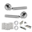 Quality image of STATUS Dakota Door Handle Pack (Euro Lock Set - 2.5" CE Sashlock, 4" Fire Rated Hinges x3) - Satin Chrome/Polished Chrome | Sku. adps36rscpc22 | available from Trade Door Handles.