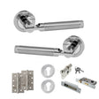 Quality image of STATUS Dakota Door Handle Pack (Euro Lock Set - 3" CE Sashlock, 4" Slim Knuckle Hinges x2) - Satin Chrome/Polished Chrome | Sku. adps36rscpc25 | available from Trade Door Handles.