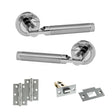 Quality image of STATUS Dakota Door Handle Pack (Latch Set - 2.5" Latch, 3" Hinges x2) - Satin Chrome/Polished Chrome | Sku. adps36rscpc7 | available from Trade Door Handles.