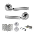 Quality image of STATUS Dakota Door Handle Pack (Bathroom Set - 3" CE Bathroom Lock, 3" Fire Rated Hinges x3) - Satin Chrome/Polished Chrome | Sku. adps36rscpc9 | available from Trade Door Handles.