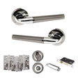 Quality image of STATUS Tennessee Door Handle Pack (Bathroom Set - 3" CE Bathroom Lock, 4" Fire Rated Hinges x3) - Black Nickel/Polished Chrome | Sku. adps37rbnpc11 | available from Trade Door Handles.