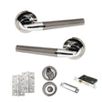 Quality image of STATUS Tennessee Door Handle Pack (Bathroom Set - 3" CE Bathroom Lock, 4" Slim Knuckle Hinges x2) - Black Nickel/Polished Chrome | Sku. adps37rbnpc13 | available from Trade Door Handles.