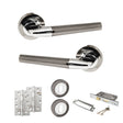 Quality image of STATUS Tennessee Door Handle Pack (3 Lever Lock Set - 2.5" CE Sashlock, 4" Slim Knuckle Hinges x2) - Black Nickel/Polished Chrome | Sku. adps37rbnpc18 | available from Trade Door Handles.