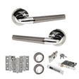 Quality image of STATUS Tennessee Door Handle Pack (Euro Lock Set - 3" CE Sashlock, 3" Fire Rated Hinges x3) - Black Nickel/Polished Chrome | Sku. adps37rbnpc21 | available from Trade Door Handles.