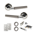 Quality image of STATUS Tennessee Door Handle Pack (Euro Lock Set - 3" CE Sashlock, 4" Slim Knuckle Hinges x2) - Black Nickel/Polished Chrome | Sku. adps37rbnpc25 | available from Trade Door Handles.