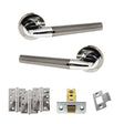 Quality image of STATUS Tennessee Door Handle Pack (Latch Set - 3" CE Latch, 4" Fire Rated Hinges x3) - Black Nickel/Polished Chrome | Sku. adps37rbnpc4 | available from Trade Door Handles.