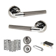 Quality image of STATUS Tennessee Door Handle Pack (Bathroom Set - 2.5" CE Bathroom Lock, 3" Fire Rated Hinges x3) - Black Nickel/Polished Chrome | Sku. adps37rbnpc8 | available from Trade Door Handles.