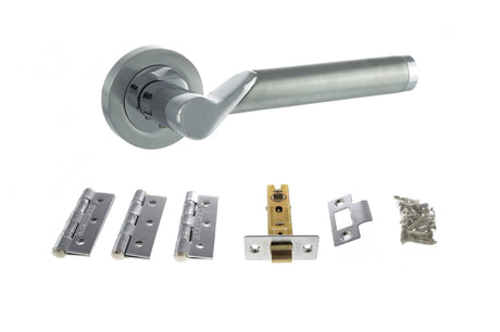 Quality image of Atlantic Hawaii Door Pack Bundle (3" Latch, 3"x2" Hingesx3) - Satin Chrome/Polished Chrome | Sku. adpbs38rscpc3 | available from Trade Door Handles.