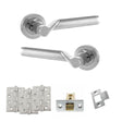 Quality image of STATUS Hawaii Door Handle Pack (Latch Set - 3" CE Latch, 4" Fire Rated Hinges x3) - Satin Chrome/Polished Chrome | Sku. adps38rscpc4 | available from Trade Door Handles.