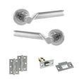 Quality image of STATUS Hawaii Door Handle Pack (Latch Set - 2.5" Latch, 3" Hinges x2) - Satin Chrome/Polished Chrome | Sku. adps38rscpc7 | available from Trade Door Handles.