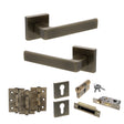 Quality image of STATUS Montana Door Handle Pack (Euro Lock Set - 3" CE Sashlock, 3" Fire Rated Hinges x3) - Antique Brass | Sku. adps40sab21 | available from Trade Door Handles.