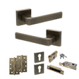 Quality image of STATUS Montana Door Handle Pack (Euro Lock Set - 3" CE Sashlock, 4" Slim Knuckle Hinges x2) - Antique Brass | Sku. adps40sab25 | available from Trade Door Handles.