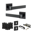 Quality image of STATUS Montana Door Handle Pack (3 Lever Lock Set - 2.5" CE Sashlock, 4" Fire Rated Hinges x3) - Matt Black | Sku. adps40smb16 | available from Trade Door Handles.