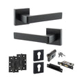 Quality image of STATUS Montana Door Handle Pack (Euro Lock Set - 2.5" CE Sashlock, 4" Slim Knuckle Hinges x2) - Matt Black | Sku. adps40smb24 | available from Trade Door Handles.