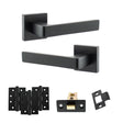 Quality image of STATUS Montana Door Handle Pack (Latch Set - 3" CE Latch, 4" Fire Rated Hinges x3) - Matt Black | Sku. adps40smb4 | available from Trade Door Handles.