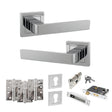 Quality image of STATUS Montana Door Handle Pack (Euro Lock Set - 2.5" CE Sashlock, 4" Fire Rated Hinges x3) - Polished Chrome | Sku. adps40spc22 | available from Trade Door Handles.