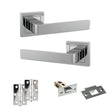 Quality image of STATUS Montana Door Handle Pack (Latch Set - 2.5" Latch, 3" Hinges x2) - Polished Chrome | Sku. adps40spc7 | available from Trade Door Handles.