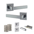 Quality image of STATUS Montana Door Handle Pack (Bathroom Set - 3" CE Bathroom Lock, 4" Slim Knuckle Hinges x2) - Satin Chrome | Sku. adps40ssc13 | available from Trade Door Handles.