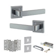 Quality image of STATUS Montana Door Handle Pack (3 Lever Lock Set - 3" CE Sashlock, 3" Fire Rated Hinges x3) - Satin Chrome | Sku. adps40ssc15 | available from Trade Door Handles.