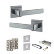 Quality image of STATUS Montana Door Handle Pack (3 Lever Lock Set - 3" CE Sashlock, 4" Slim Knuckle Hinges x2) - Satin Chrome | Sku. adps40ssc19 | available from Trade Door Handles.