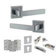 Quality image of STATUS Montana Door Handle Pack (Euro Lock Set - 3" CE Sashlock, 3" Fire Rated Hinges x3) - Satin Chrome | Sku. adps40ssc21 | available from Trade Door Handles.