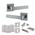 Quality image of STATUS Montana Door Handle Pack (Euro Lock Set - 2.5" CE Sashlock, 4" Fire Rated Hinges x3) - Satin Chrome | Sku. adps40ssc22 | available from Trade Door Handles.