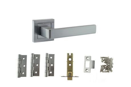 Quality image of Atlantic Montana Door Pack Bundle (2.5" Latch, 3"x2" Hingesx3) - Satin Chrome | Sku. adpbs40ssc25 | available from Trade Door Handles.